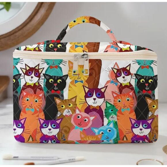 Cat Travel Makeup Organizer Large Capacity Cosmetic & Accessories Storage - Picture 3 of 6